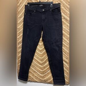 Ann Taylor Loft Women's Black Denim Jeans,Relaxed Skinny,Size 28,Great